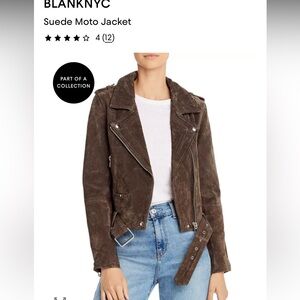 BLANKNYC Suede Moto Jacket in Coffee Bean - Size Medium